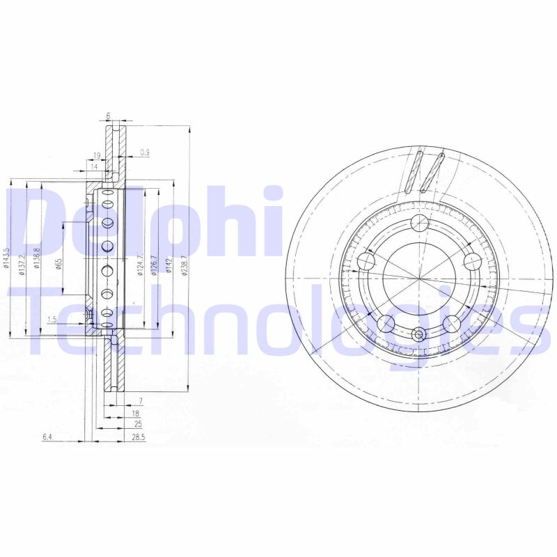 Remschijven Delphi Diesel BG3695