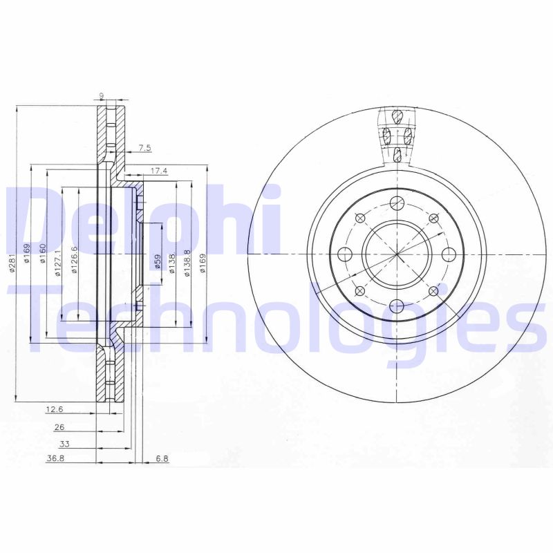 Remschijven Delphi Diesel BG3699