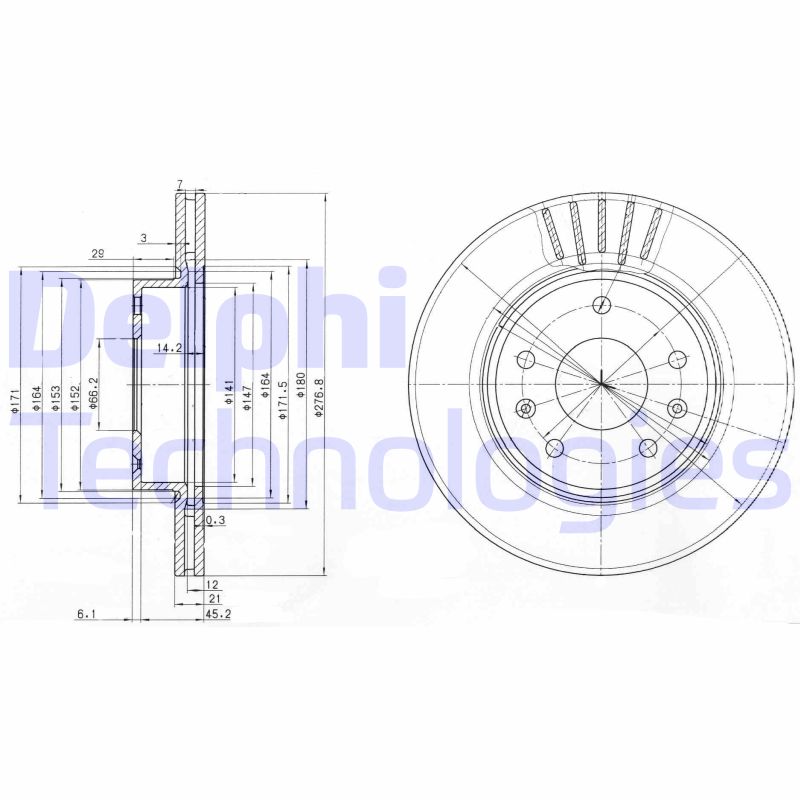 Remschijven Delphi Diesel BG3702C