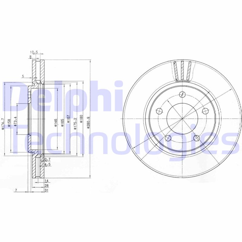 Remschijven Delphi Diesel BG3715