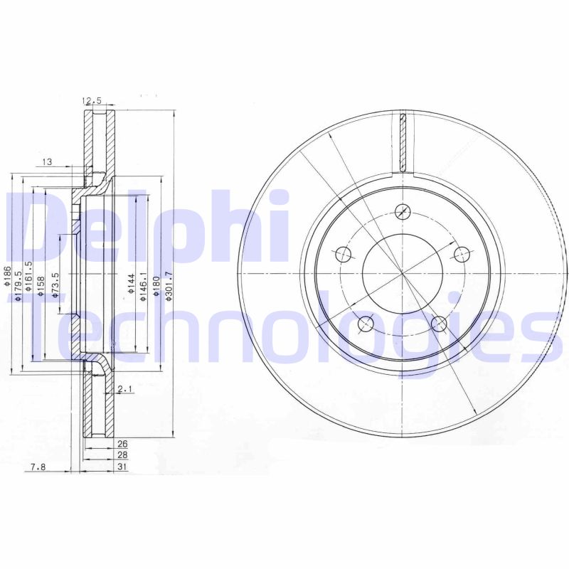 Remschijven Delphi Diesel BG3716