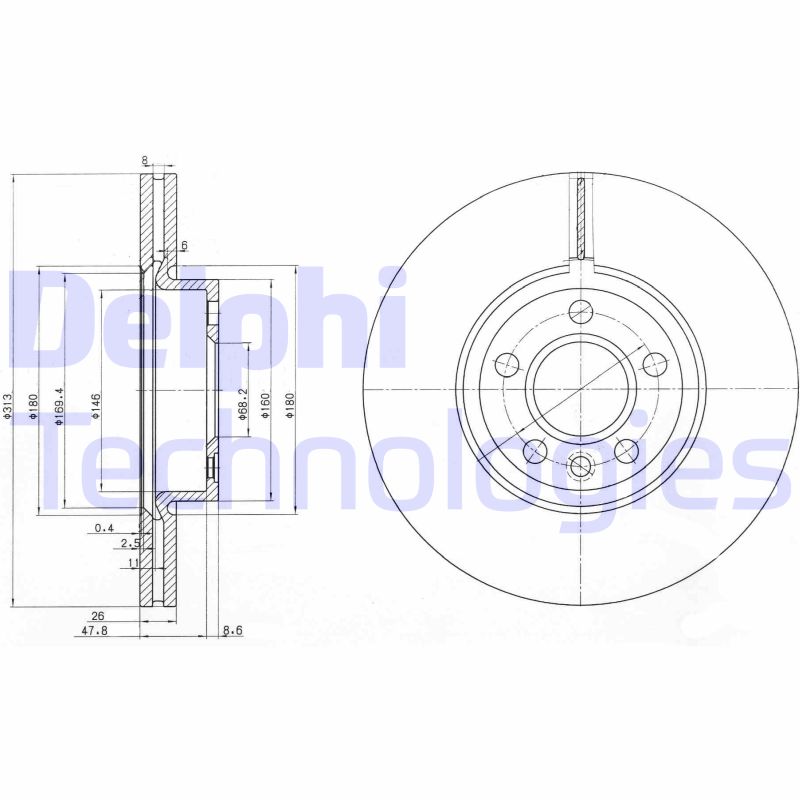 Remschijven Delphi Diesel BG3719