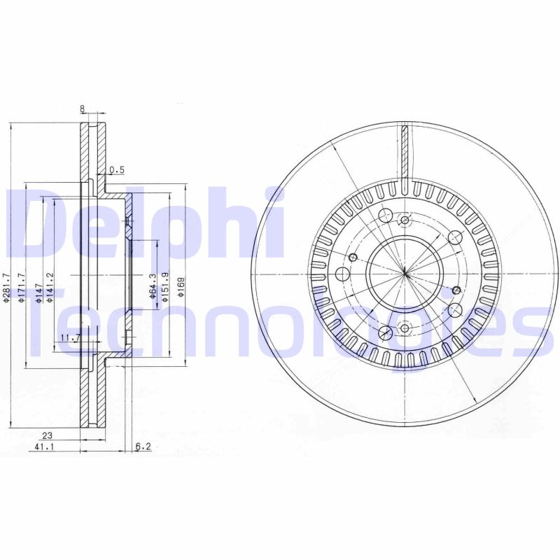 Remschijven Delphi Diesel BG3720