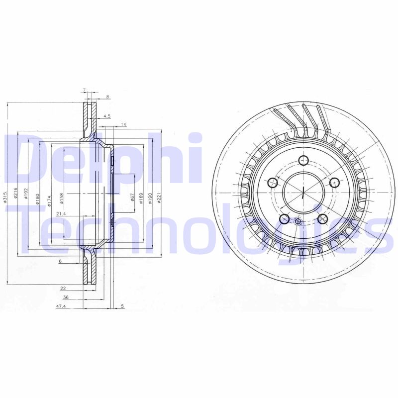 Remschijven Delphi Diesel BG3727