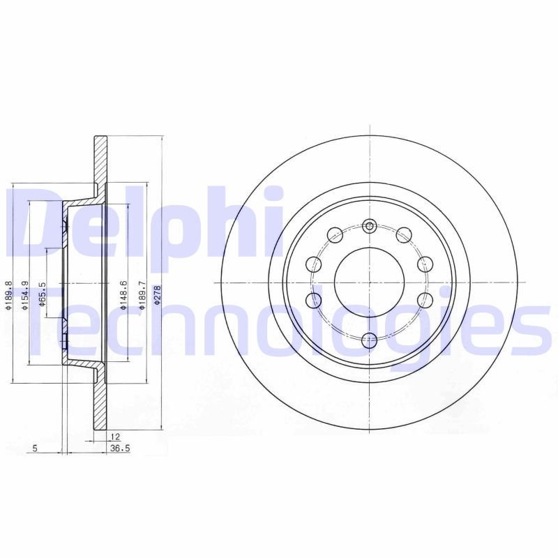 Remschijven Delphi Diesel BG3731