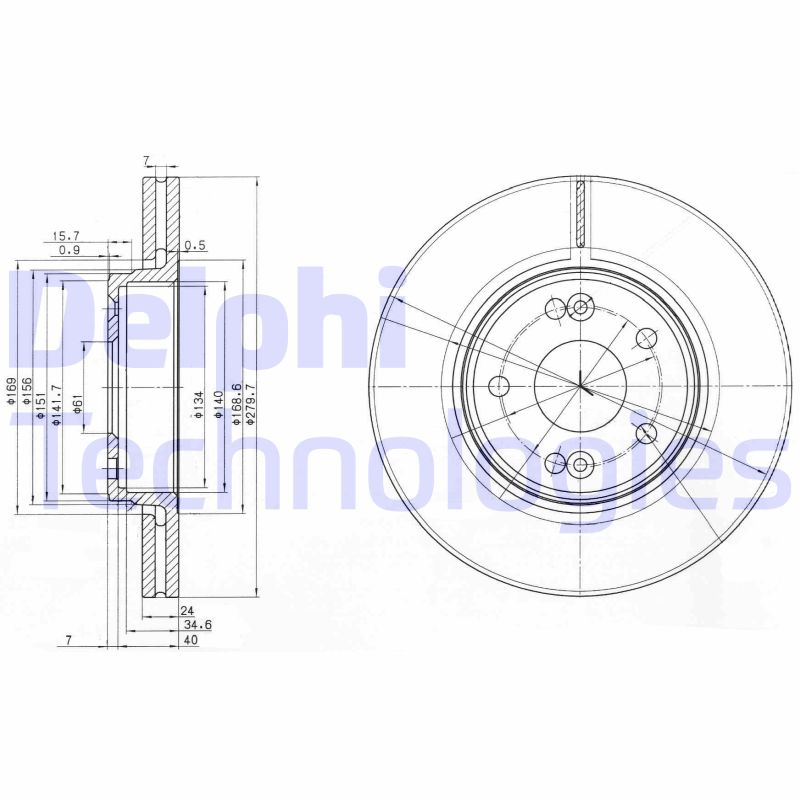 Remschijven Delphi Diesel BG3733