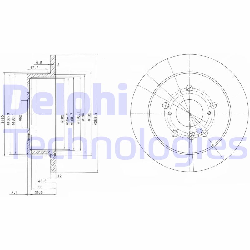 Remschijven Delphi Diesel BG3736