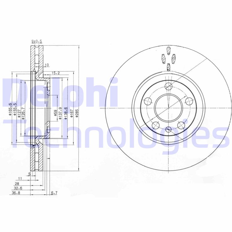 Remschijven Delphi Diesel BG3740