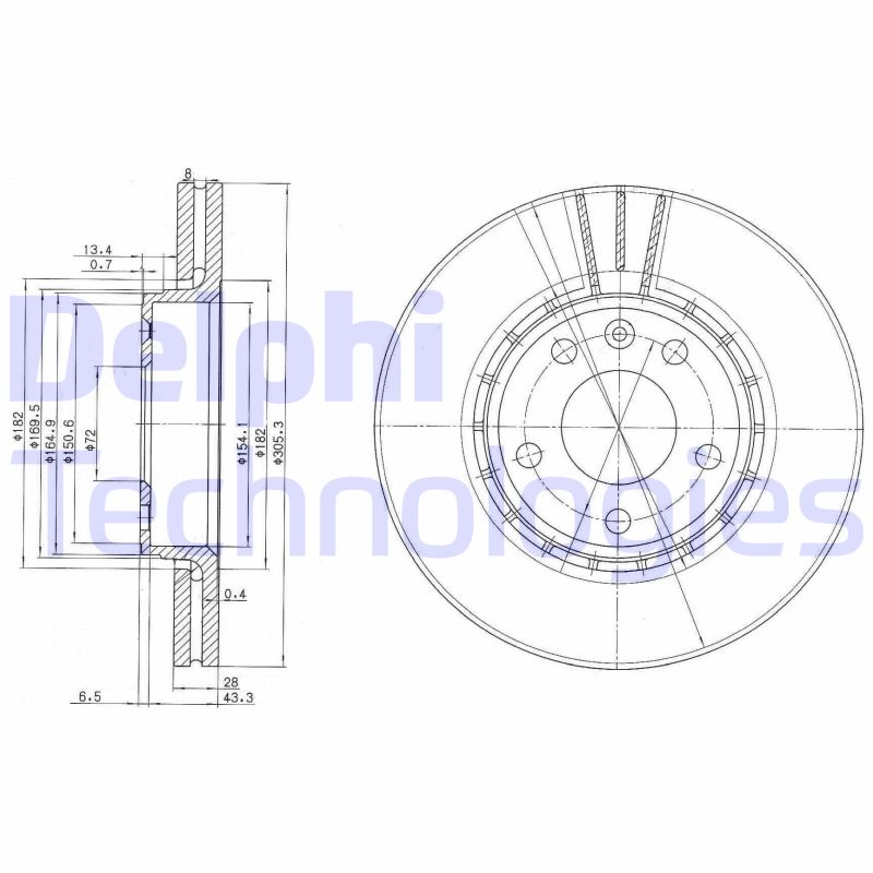 Remschijven Delphi Diesel BG3768C