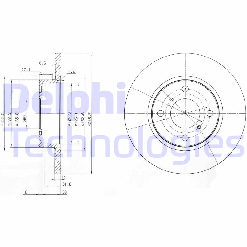 Remschijven Delphi Diesel BG3769