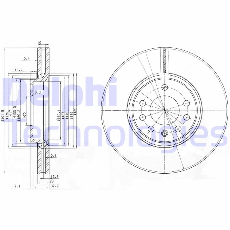 Remschijven Delphi Diesel BG3772