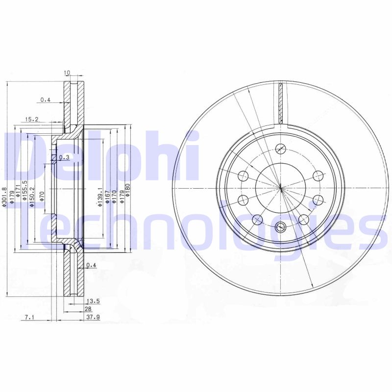 Remschijven Delphi Diesel BG3772C