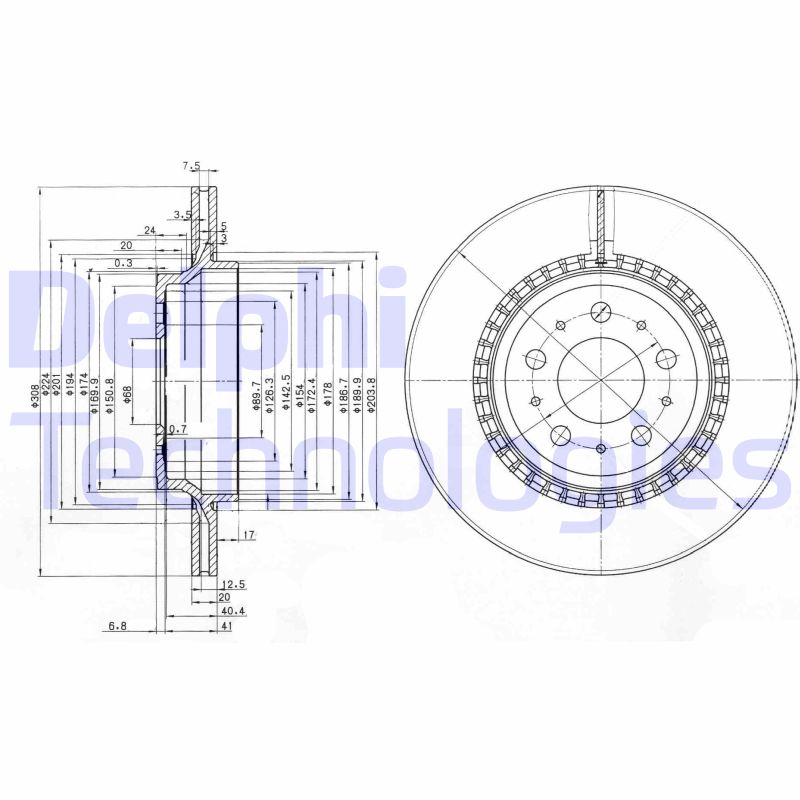 Remschijven Delphi Diesel BG3782