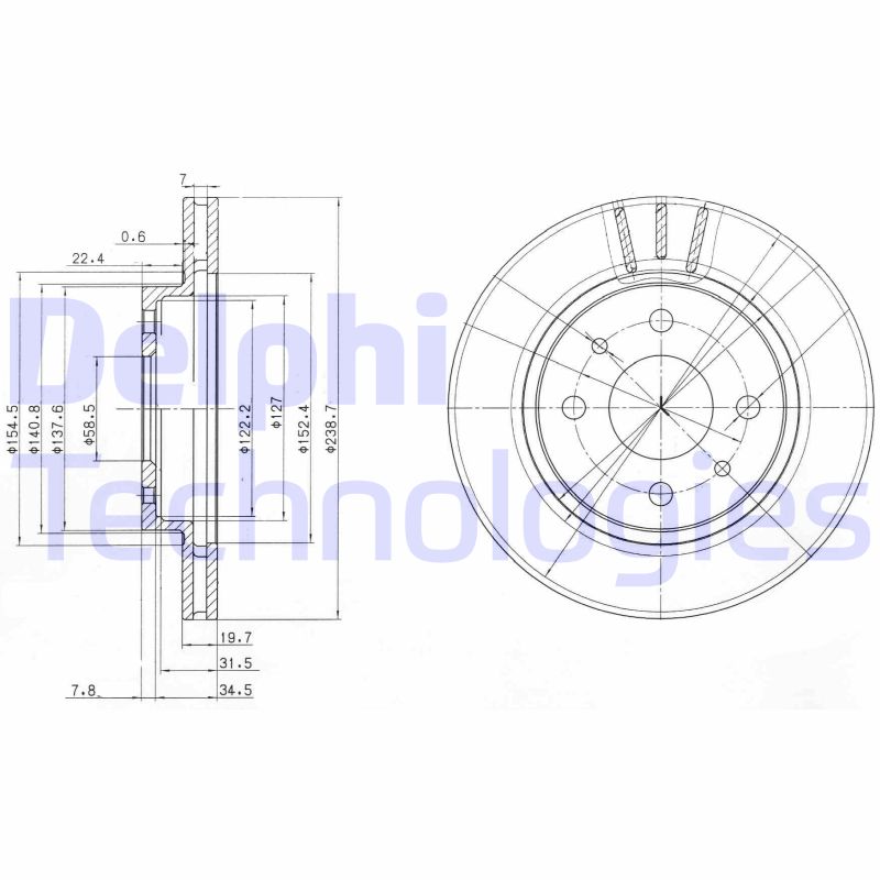 Remschijven Delphi Diesel BG3805