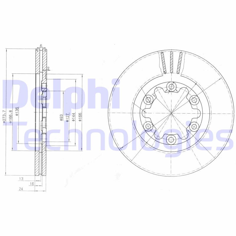 Remschijven Delphi Diesel BG3809