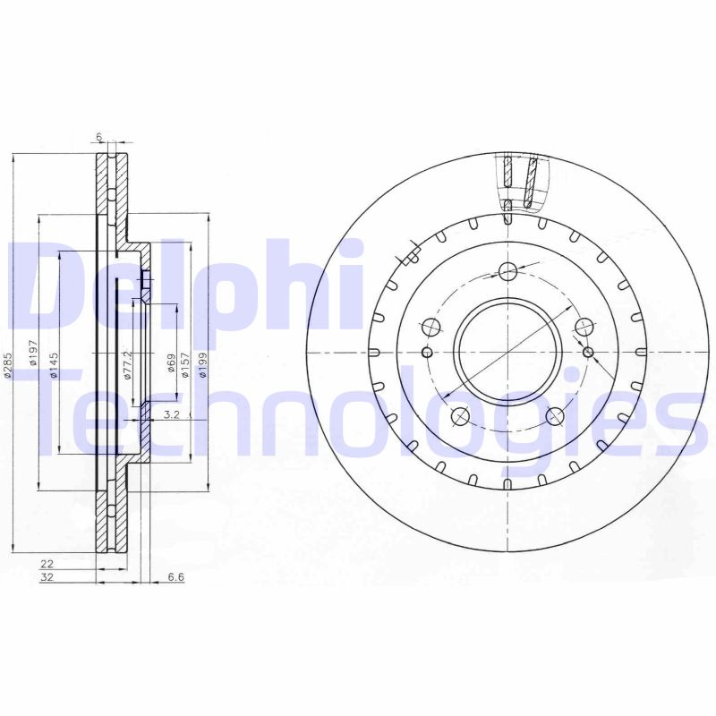 Remschijven Delphi Diesel BG3814