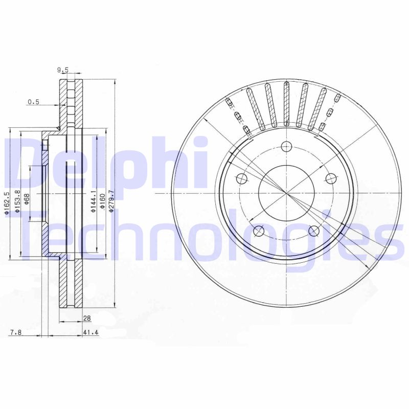 Remschijven Delphi Diesel BG3816