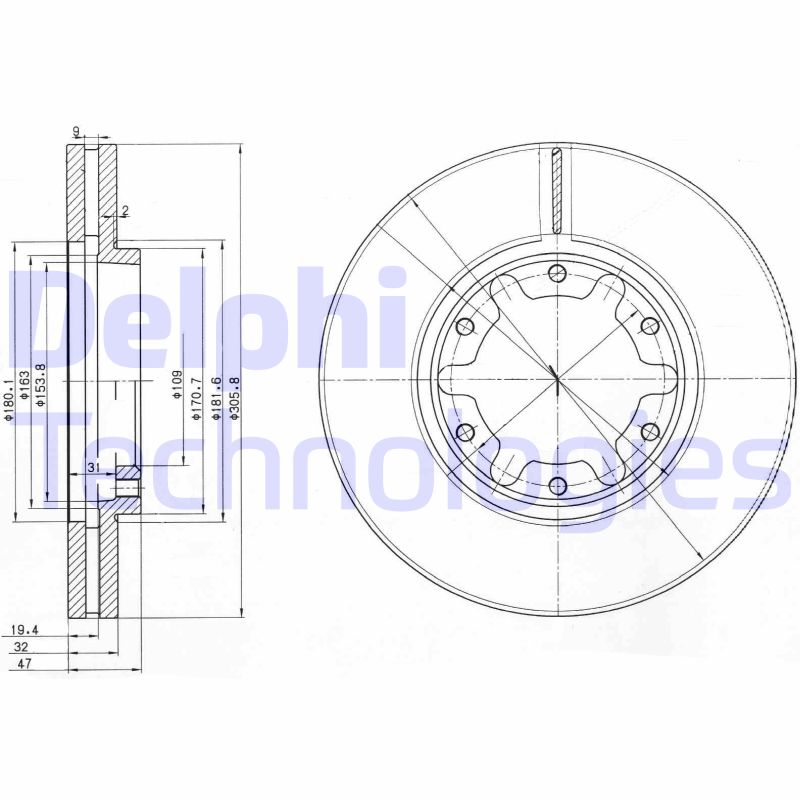 Remschijven Delphi Diesel BG3817