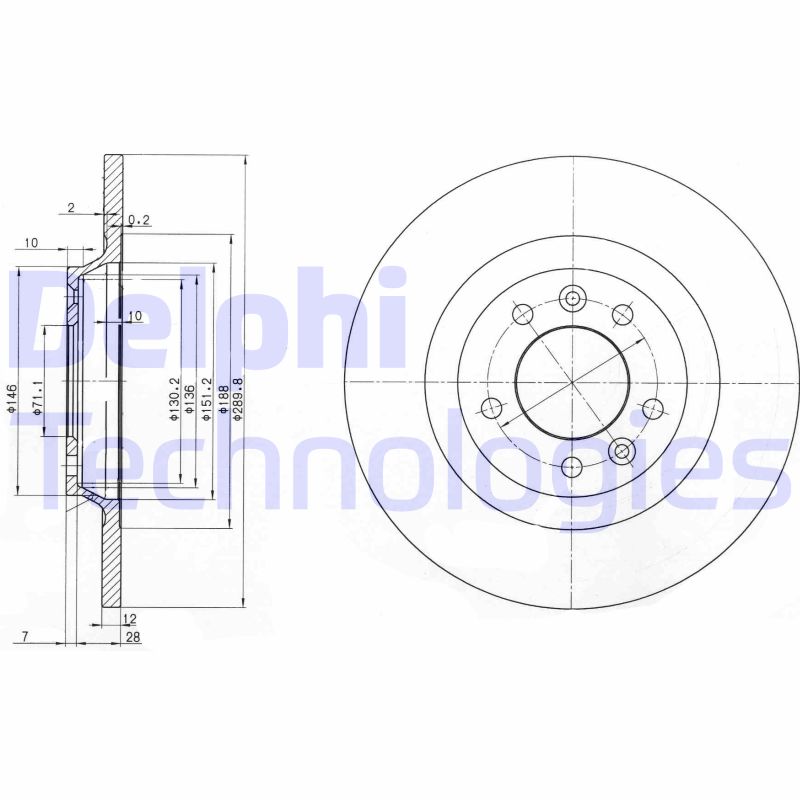 Remschijven Delphi Diesel BG3836