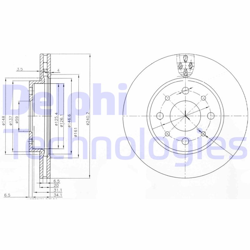 Remschijven Delphi Diesel BG3839