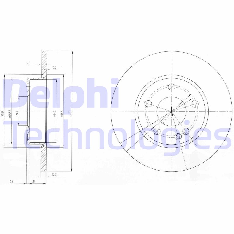 Remschijven Delphi Diesel BG3840