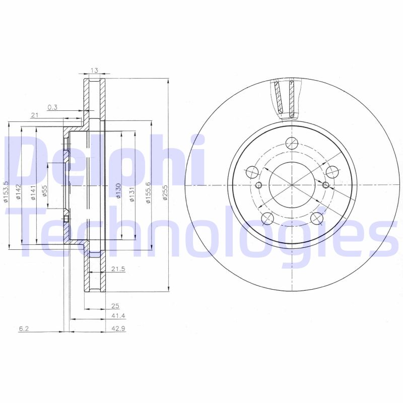 Remschijven Delphi Diesel BG3850