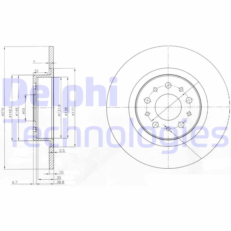 Remschijven Delphi Diesel BG3857