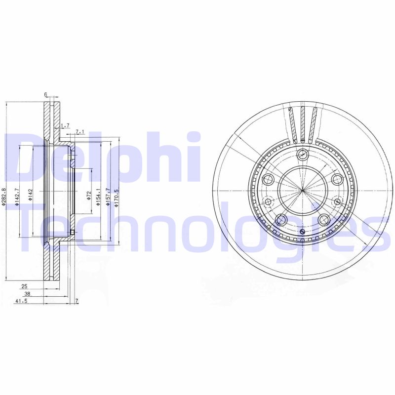 Remschijven Delphi Diesel BG3874C