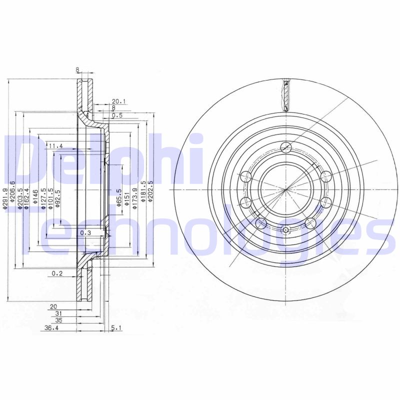 Remschijven Delphi Diesel BG3886C