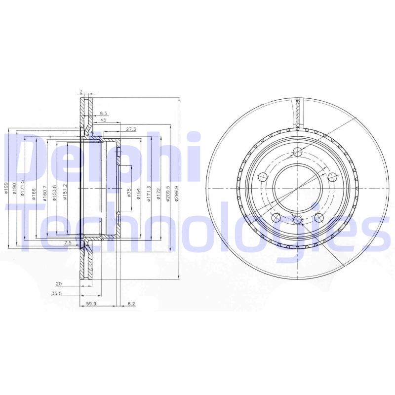 Remschijven Delphi Diesel BG3901C