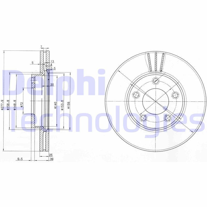 Remschijven Delphi Diesel BG3927