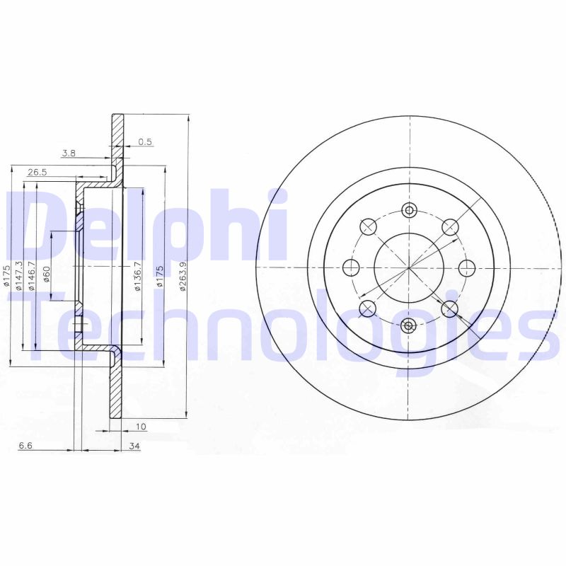 Remschijven Delphi Diesel BG3945