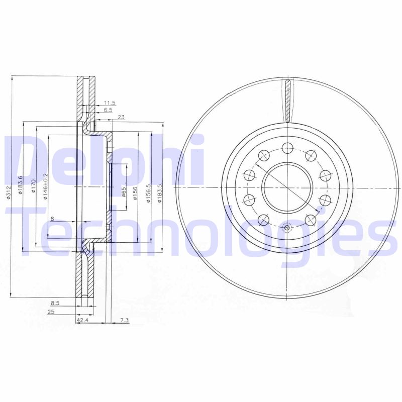 Remschijven Delphi Diesel BG3953