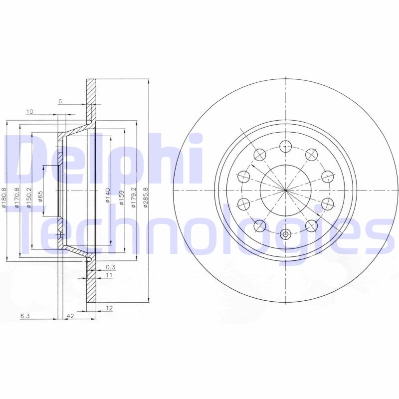 Remschijven Delphi Diesel BG3954