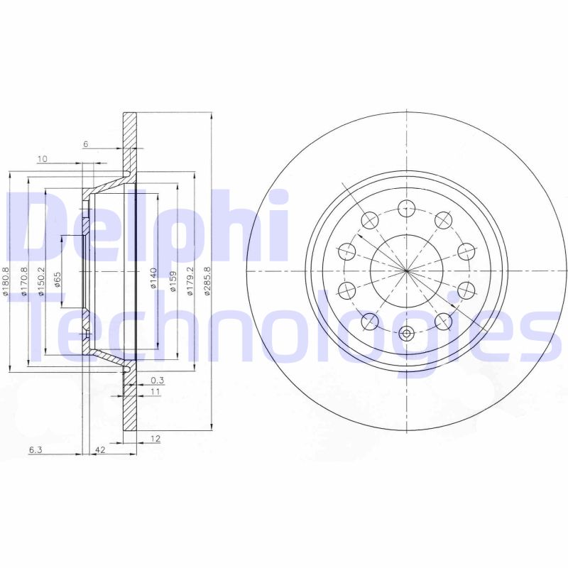 Remschijven Delphi Diesel BG3954C