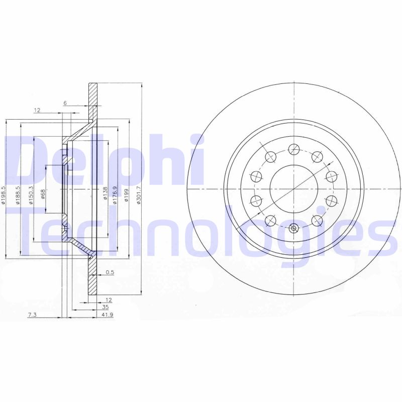 Remschijven Delphi Diesel BG3956