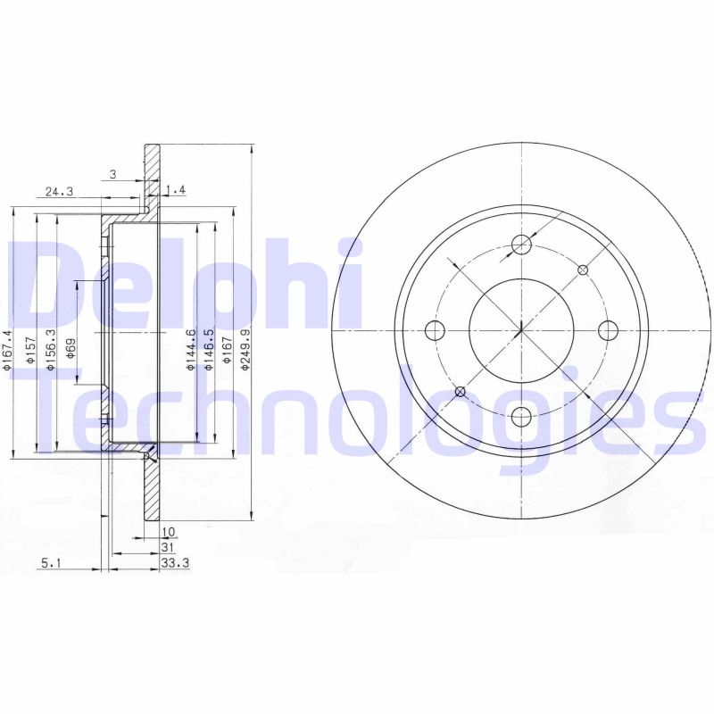 Remschijven Delphi Diesel BG3971