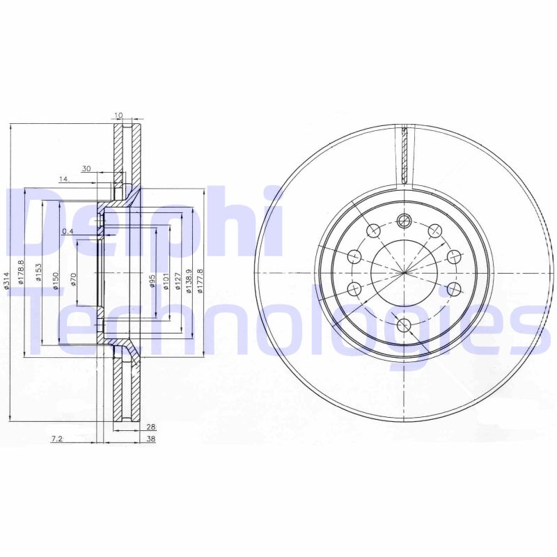 Remschijven Delphi Diesel BG3973