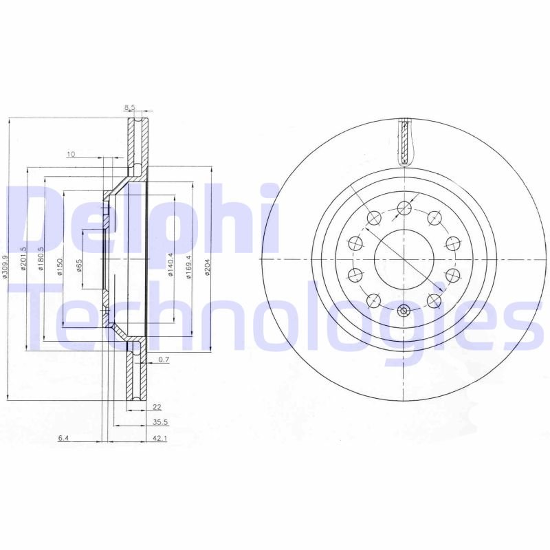 Remschijven Delphi Diesel BG3975