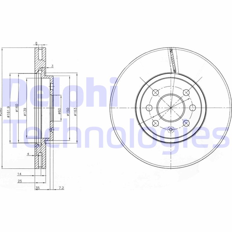 Remschijven Delphi Diesel BG3989C