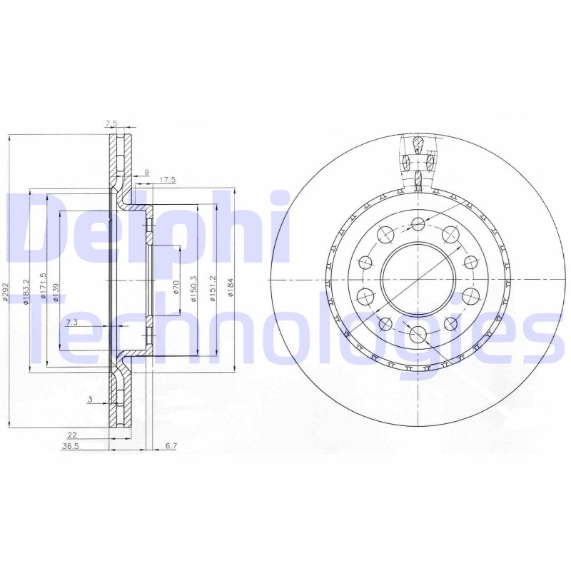 Remschijven Delphi Diesel BG3995