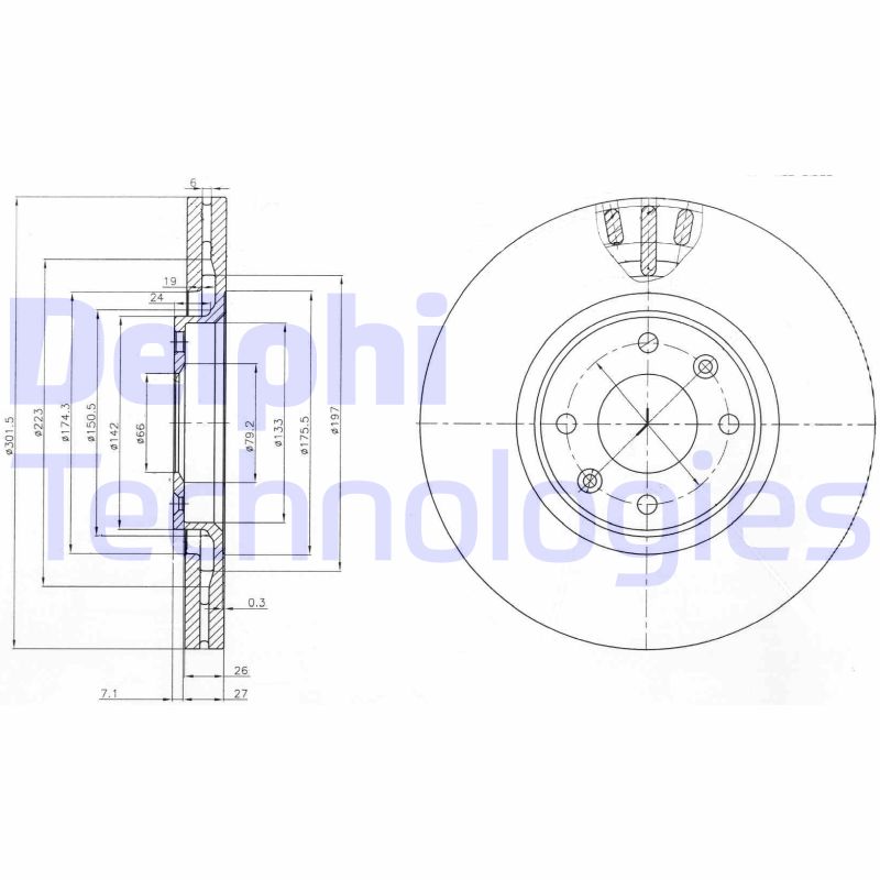 Remschijven Delphi Diesel BG4002