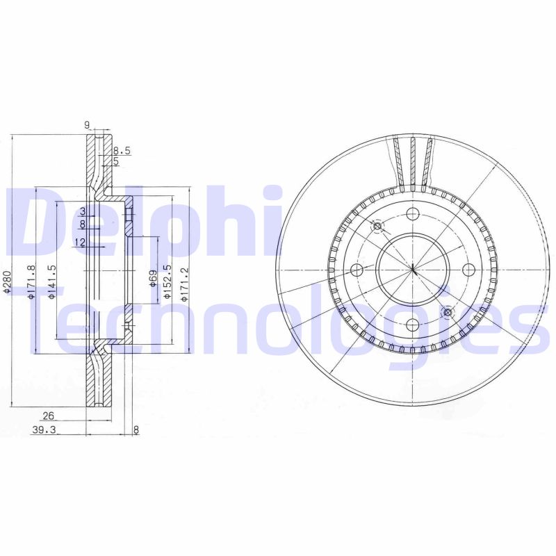 Remschijven Delphi Diesel BG4013