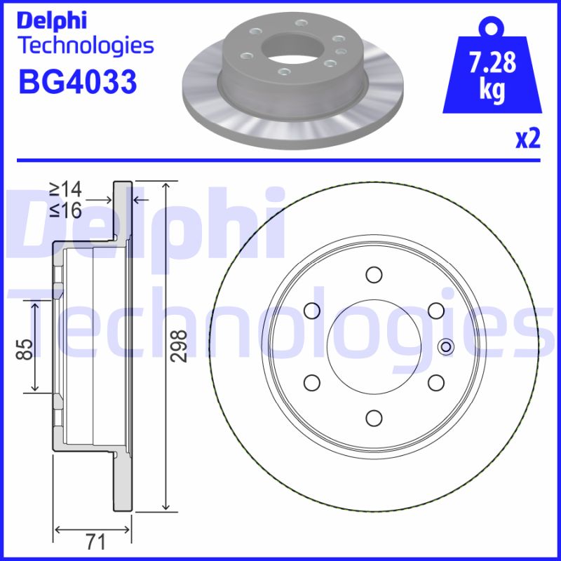 Remschijven Delphi Diesel BG4033