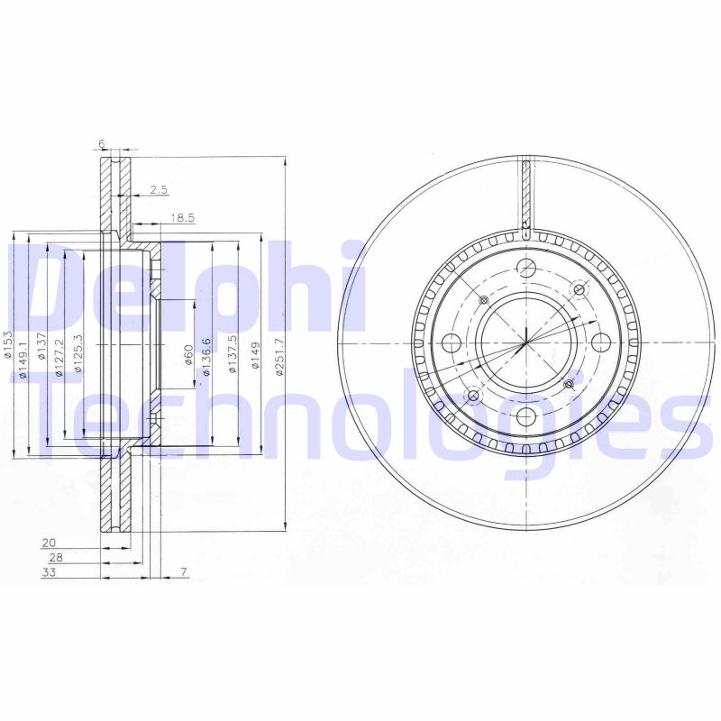 Remschijven Delphi Diesel BG4049C