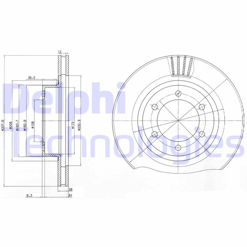 Remschijven Delphi Diesel BG4052