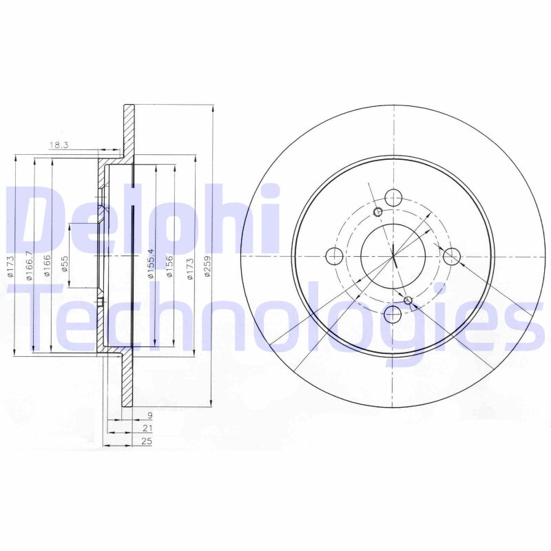 Remschijven Delphi Diesel BG4055