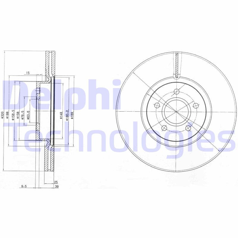 Remschijven Delphi Diesel BG4056C