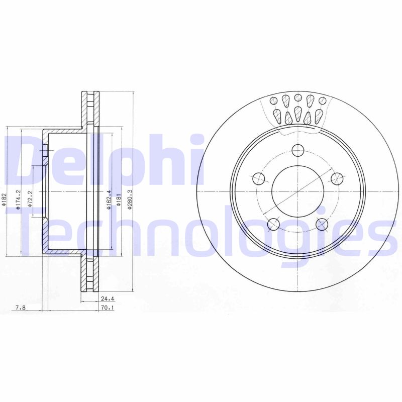 Remschijven Delphi Diesel BG4103