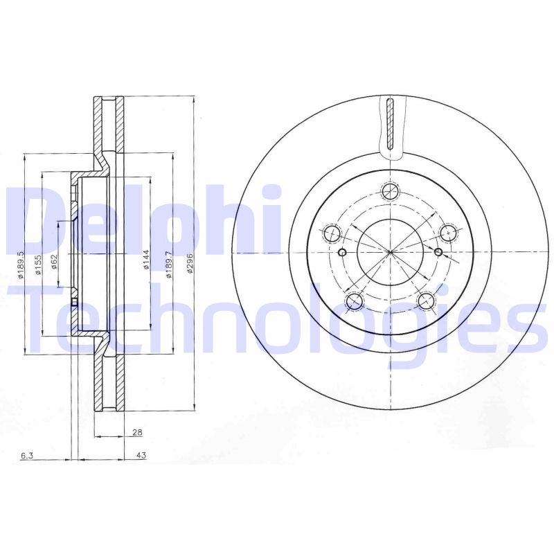 Remschijven Delphi Diesel BG4114C